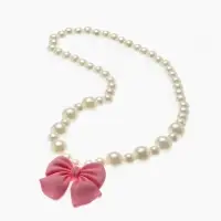 Набор детских украшений Выбражулька &laquo;Бант&raquo;, 4 предмета: кулон, браслет d=6 см кольцо, клипсы, бело-розовый