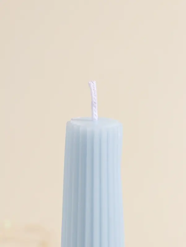 Набор свечей, 3.5х23 см, 2 шт "Башня" светло-голубой 4х9,5х25 см