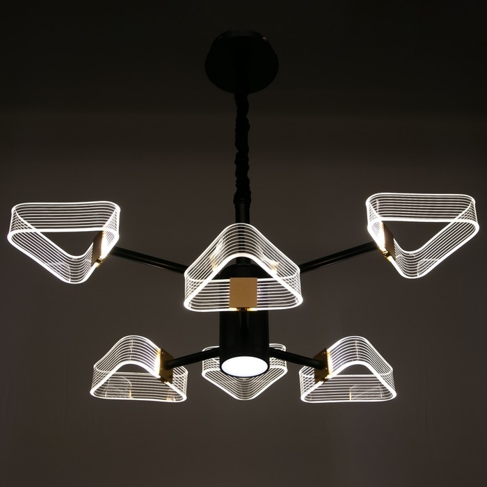 Люстра 1702/6 LED 124Вт 3000-6000К черный 64х64х50 см BayerLux