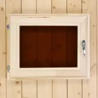 Окно деревянное для бани и сауны, 40&times;50 см, двойное стекло, тонированное