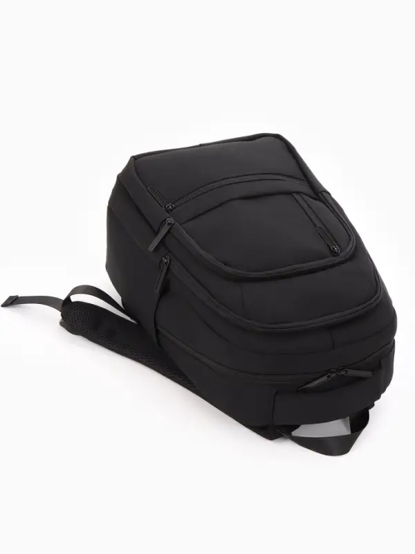 Рюкзак школьный, 2 отделения, 5 карманов, водонепроницаемое дно, 26&times;14&times;39 см, чёрный