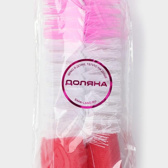 Ёршик для посуды с губкой Доляна, 5×34 см, цвет МИКС Ёршик для посуды с губкой Доляна, 5×34 см, цвет МИКС