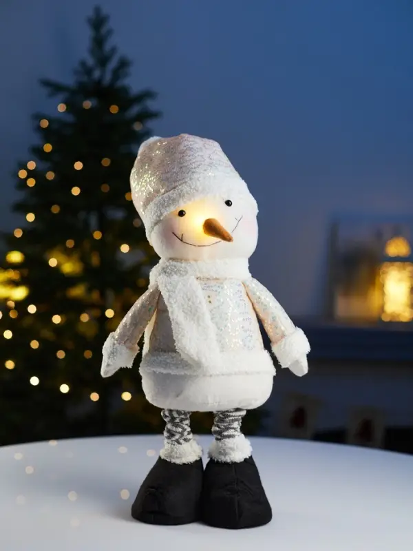 Фигура текстиль «Снеговик» 55-84 см, телеск-е ножки, 1LED, LR1130х3 (в компл.), Т/БЕЛЫЙ Фигура текстиль «Снеговик» 55-84 см, телеск-е ножки, 1LED, LR1130х3 (в компл.), Т/БЕЛЫЙ