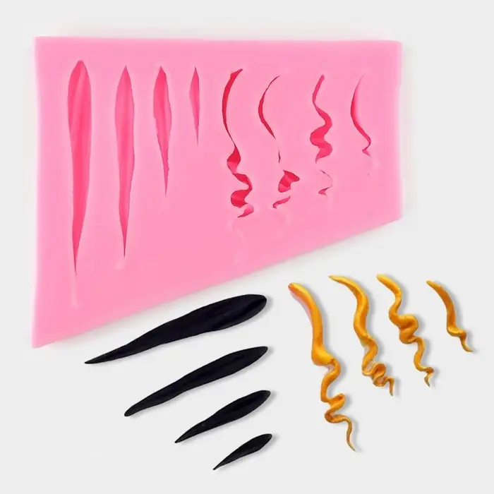 Молд «Пряди», силикон, 10.5×8.5×1.2 см, розовый Молд «Пряди», силикон, 10.5×8.5×1.2 см, розовый