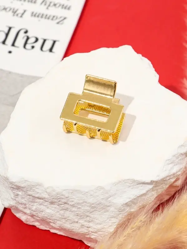 Крабики для волос QF &laquo;Шерри&raquo;, набор 2 шт., прямой, 2.5 см, золотистый