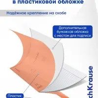Тетрадь 12 листов в клетку ErichKrause, CoverPrо Neon, пластиковая обложка, оранжевая