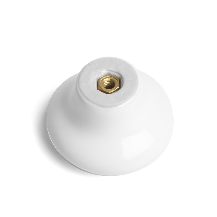 Ручка-кнопка Ceramics 002, керамическая, белая Ручка-кнопка Ceramics 002, керамическая, белая