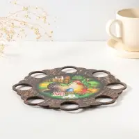 Подставка для 8 яиц на ножках &laquo;Курочка&raquo;, под кулич, d=20 см