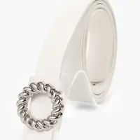 Ремень жен 04-01-02-04, Сент0525,  2,3*0,2*107 см, пряжка металл, белый