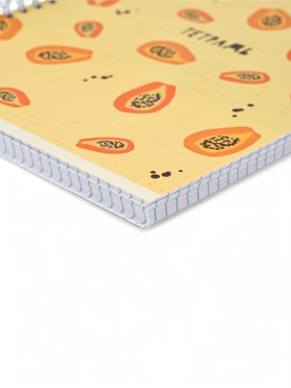 Тетрадь А5, 96 листов на спирали «Фрукты» уф лак