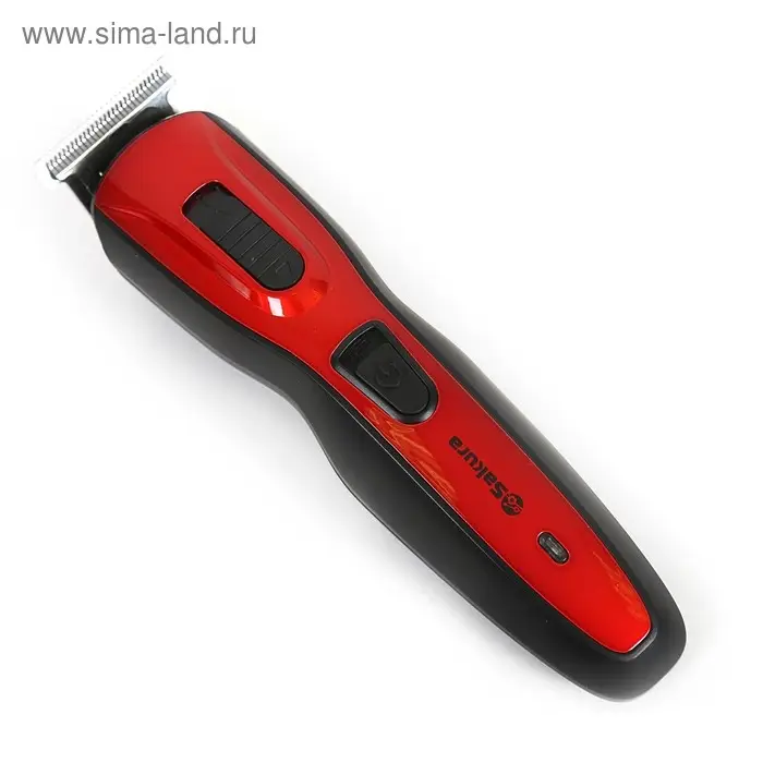 Триммер Sakura SA-5523R, АКБ, 9 насадок, черно-красный
