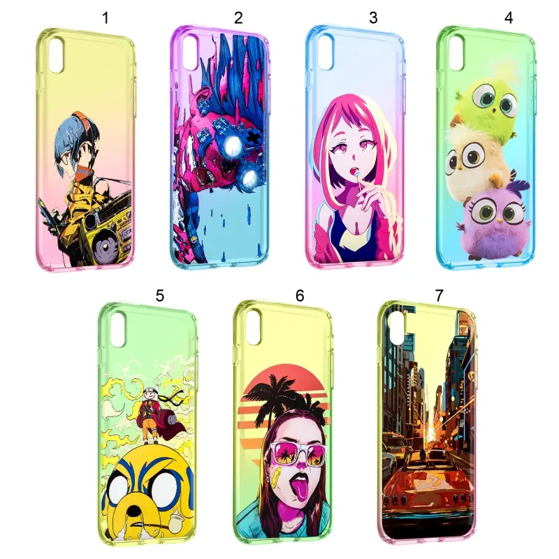 Чехол iPh XS Max Rainbow 2 с принтами в ассортименте