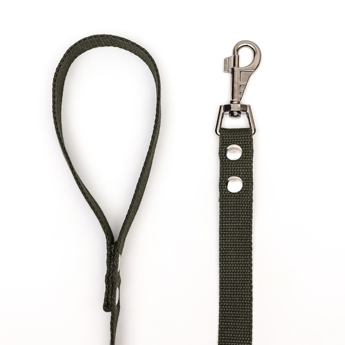 Поводок брезентовый 7 м х 2,5 см, тёмно-зелёный Поводок брезентовый 7 м х 2,5 см, тёмно-зелёный