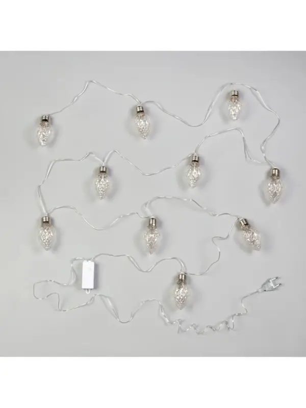 Гирлянда &laquo;Нить&raquo; 3 м с насадками &laquo;Лампочки шишки&raquo;, IP20, прозрачная нить, 80 LED, свечение белое, 8 режимов, 220 В