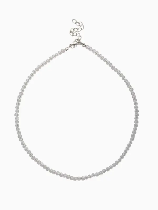 Чокер из бисера «Хрусталь», белый в серебре, 37 см + 5 см доп, цепочка