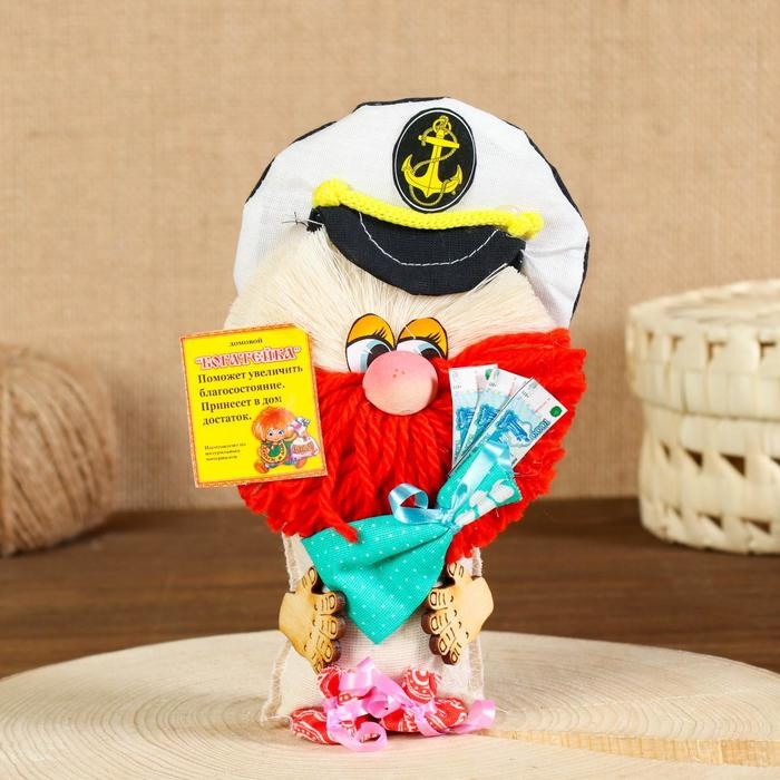 Оберег-домовой Оберег-домовой "Богатейка в фуражке", 19х12х5 см, микс