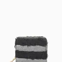 Кошелёк женский на молнии 8.5&times;2&times;11 см, джинсовый, чёрный