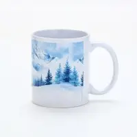 Кружка керамическая новогодняя «Вершины гор», 320 мл