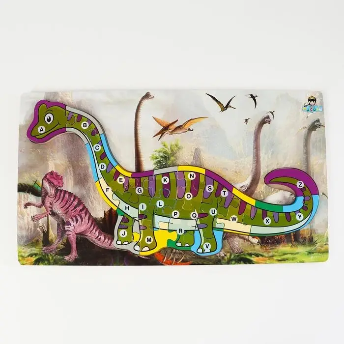 Деревянный пазл по номерам «Динозавры» МИКС