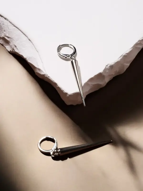 Серьги металл &laquo;Шипы&raquo;, удлинённые, цвет серебро