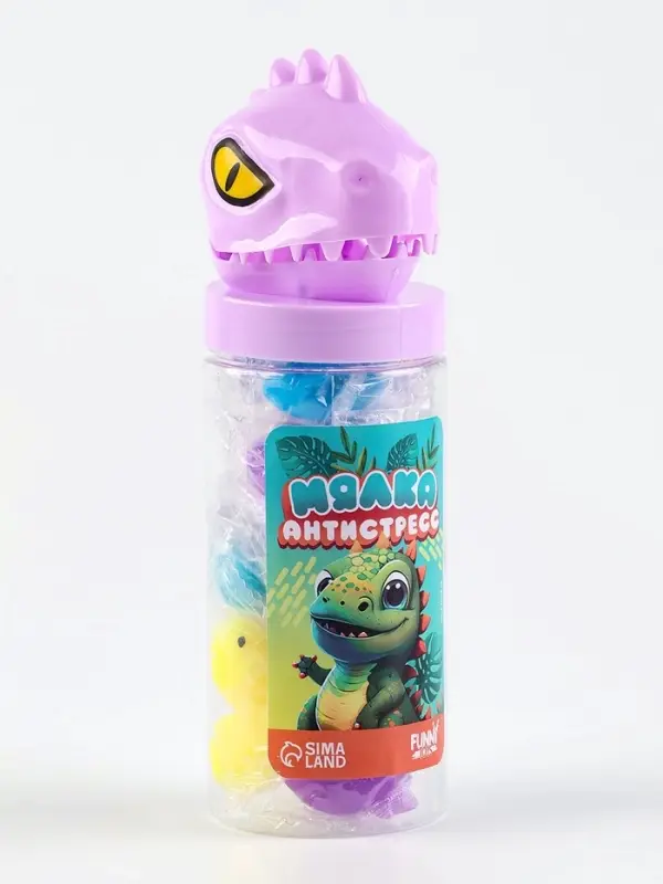 Антистресс сквиш мялка «Дино», в банке Антистресс сквиш мялка «Дино», в банке