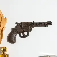 Крючки настенные &laquo;Револьвер с барабаном&raquo;, ключница декоративная, чугун, 22&times;11&times;4 см