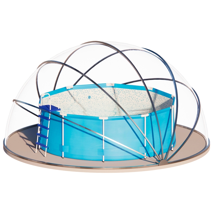 Купол-тент для бассейна d=450 см, h=235 cм, цвет серый Купол-тент для бассейна d=450 см, h=235 cм, цвет серый