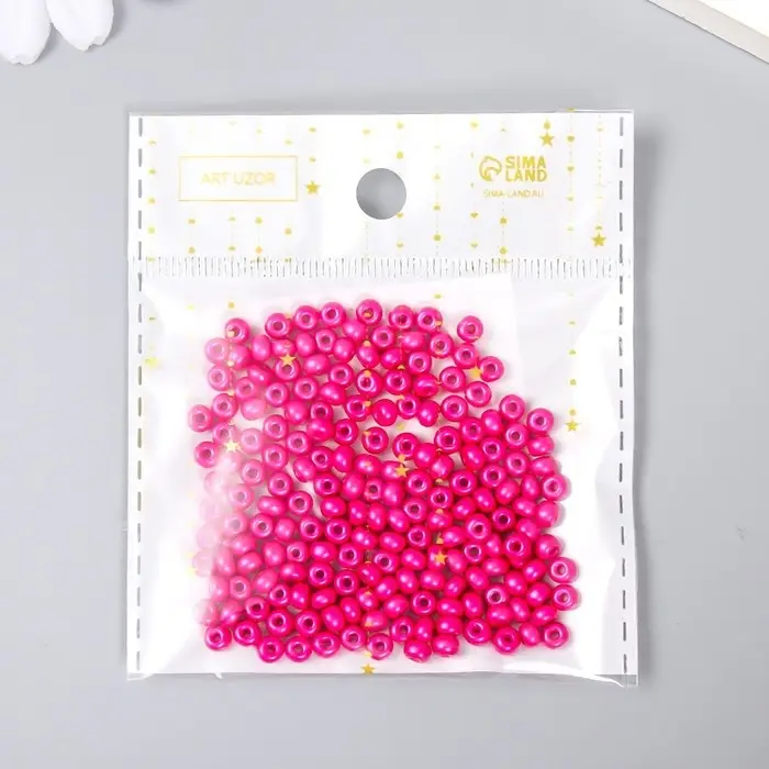 Бисер стекло 6/0  Бисер стекло 6/0 "Тёмно-розовый" 15 гр