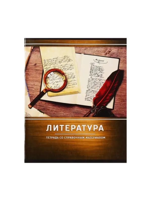 Предметная тетрадь по литературе Calligrata &laquo;Металл&raquo;, 48 листов, в линейку, со справочным материалом, обложка из мелованного картона