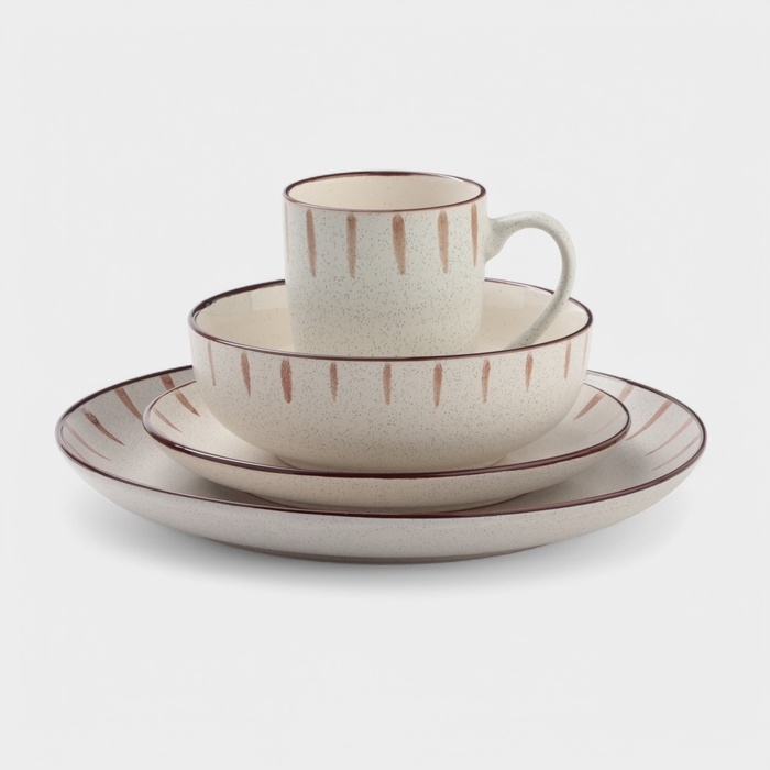 Набор салатников 2 шт Доляна Набор салатников 2 шт Доляна "Скандинавия" 15х15х6,5 см, цвет бежевый