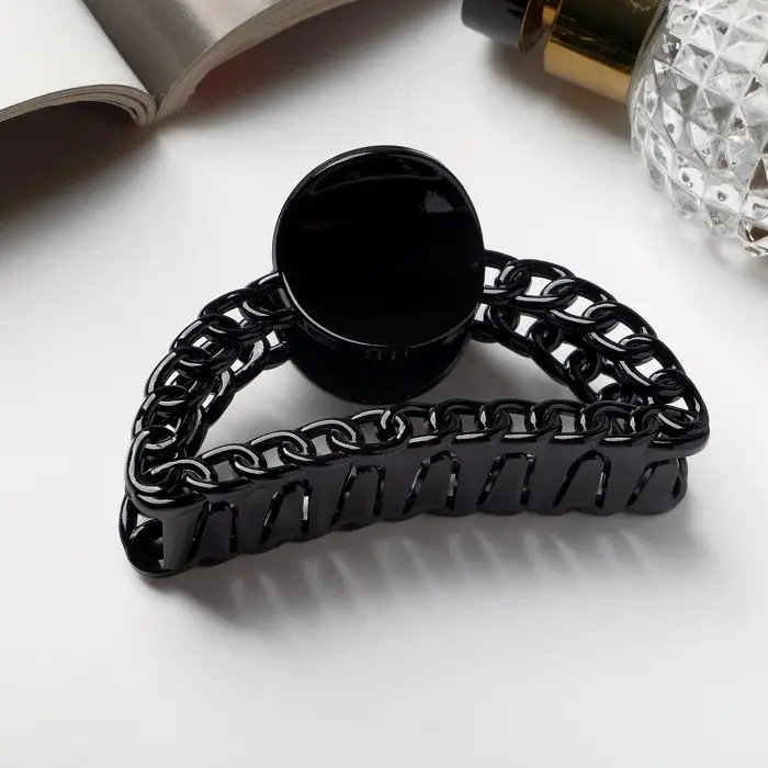 Крабик для волос «Изабель», дуга круг, 9 см, чёрный