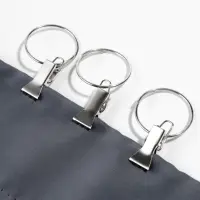 Кольцо для карниза, с зажимом, d=30/33 мм, 20 шт., цвет серебряный