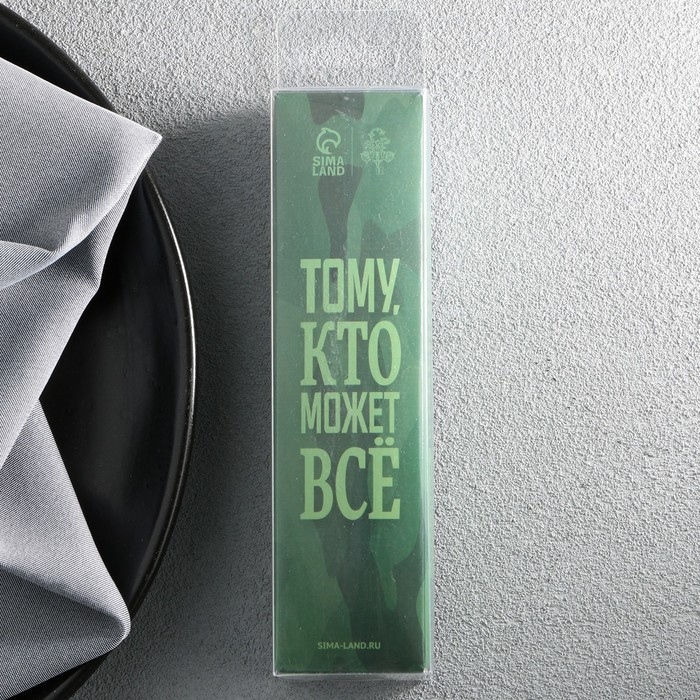 Ложка чайная с гравировкой &laquo;Настоящий мужик&raquo;, в подарочной коробке, 3 х 14 см.