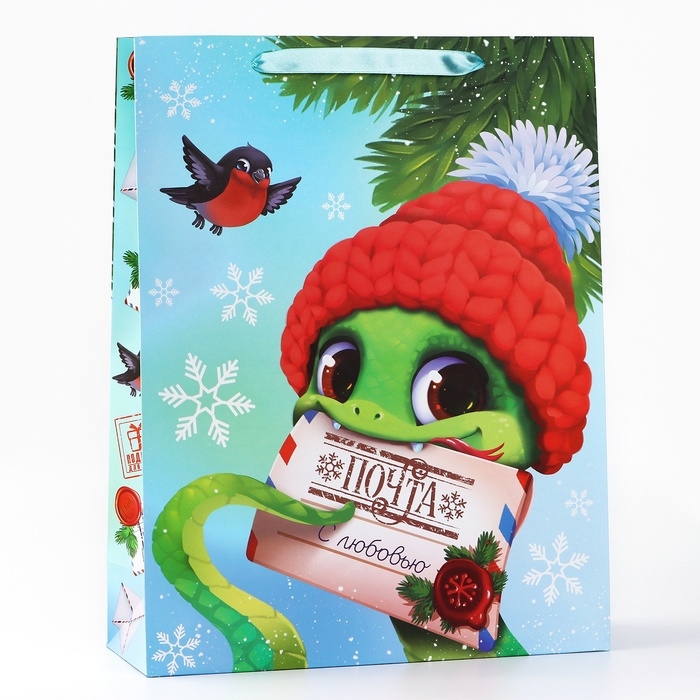 Пакет подарочный новогодний ламинированный «Змея 2025», L 31 х 40 х 11.5 см, Новый год Пакет подарочный новогодний ламинированный «Змея 2025», L 31 х 40 х 11.5 см, Новый год