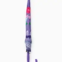 Зонт-трость детский п/авт R43/50 П/Э СТРЕКОЗА ручка-крюк сиреневый пакет