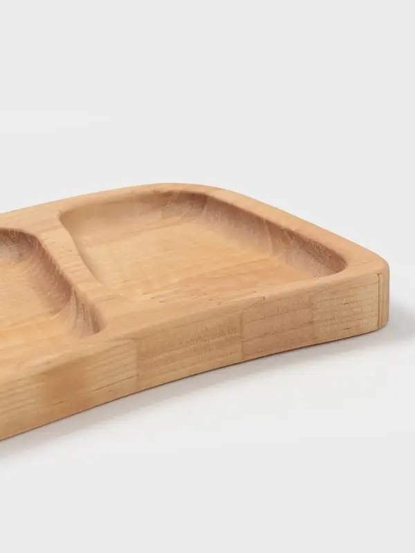 Менажница прямоугольная Доляна, 30&times;10&times;1.8 см, 4 секции, дерево берёза