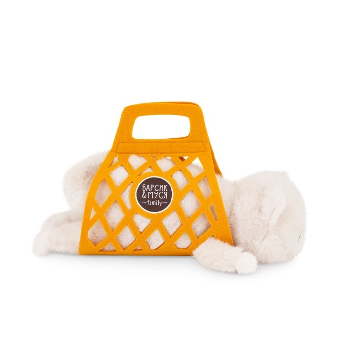 Мягкая игрушка Мягкая игрушка "Кот Барсик в сумке белый" 35 см B1000/35