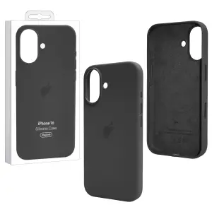 Чехол для iPhone 16 Silicone Case 100% ORG (MagSafe + анимация NFC Clear) c LOGO Black