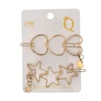 Невидимки для волос QF &laquo;Джастин&raquo;, набор 2 шт., 7 см, золото