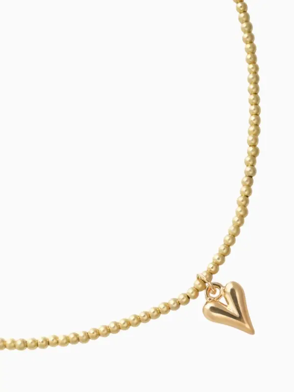 Колье "Сердце" под гематит, цвет золото