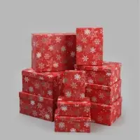 Коробки подарочные новогодние, набор 10 в 1, 37.5&times;29&times;17 - 19&times;13&times;7.5 см