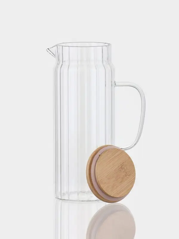 Кувшин Кувшин "Богема.Дольки" 1000 мл, 15×9.3×22.5 см, с бамбуковой крышкой