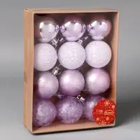 Ёлочные игрушки &laquo;Морозная ночь&raquo;, шары новогодние, d=5 см, набор 12 шт., сиреневый
