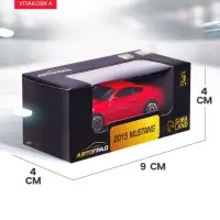 Машина металлическая FORD MUSTANG, 1:64, цвет красный