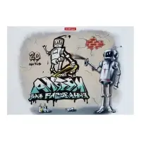 Альбом для рисования А4, 20 листов, блок 120 г/м&sup2;, на клею, Erich Krause "Robolife", 100% белизна, твердая подложка