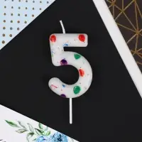 Свеча для торта, цифра «5», 5,5 х 8 см