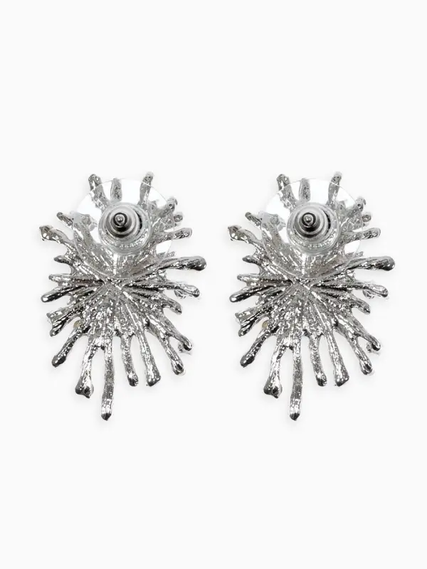 Серьги Серьги "Феерверк", цвет белый в серебре
