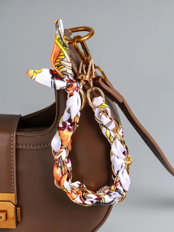 Брелок на 2 карабинах Брелок на 2 карабинах "Платок и цепочка" оранж 20х10х1,7 см