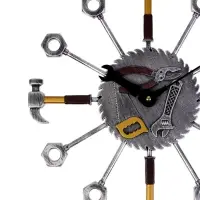 Часы настенные интерьерные &laquo;Инструменты&raquo;, бесшумные, плавный ход, d=16 см, 37&times;37 см, от батарейки 1&times;АА