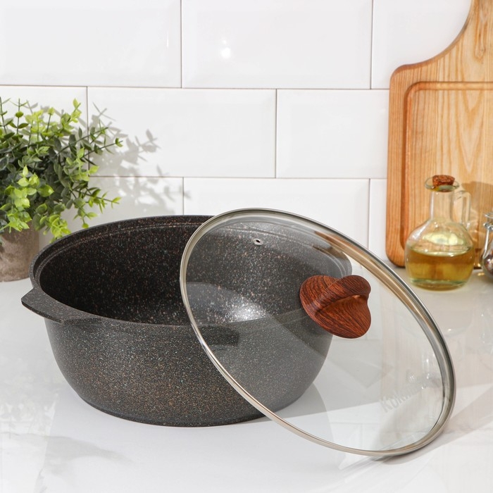 Кастрюля-жаровня Granit ultra (original), 5 л, d=28 см, антипригарное покрытие, цвет чёрный Кастрюля-жаровня Granit ultra (original), 5 л, d=28 см, антипригарное покрытие, цвет чёрный